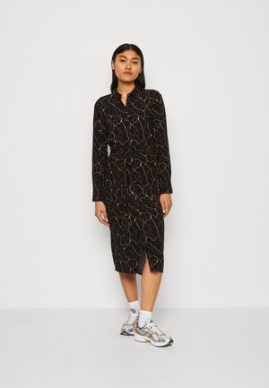 Vero Moda VMANNA CALF SHIRT DRESS - Φόρεμα πουκάμισο - black/esta