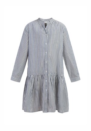 LONG-SLEEVED - Skjortekjole - dunkelmarine streifen
