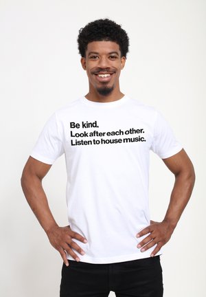 Henry Tiger LISTEN TO HOUSE MUSIC - T-shirt imprimé - white