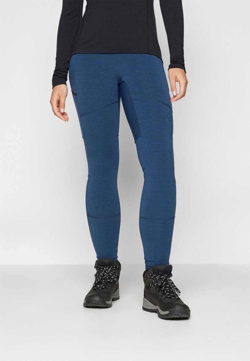 Norrøna FEMUND WARMWOOL FLEX - Tights - indigo night