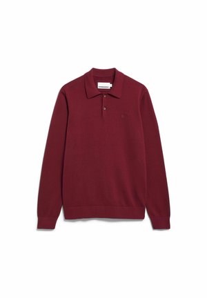 ARMEDANGELS, ARMEDANGELS KNIT POLO - Longsleeve - velvet red
