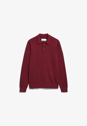 ARMEDANGELS, ARMEDANGELS KNIT POLO - Longsleeve - velvet red