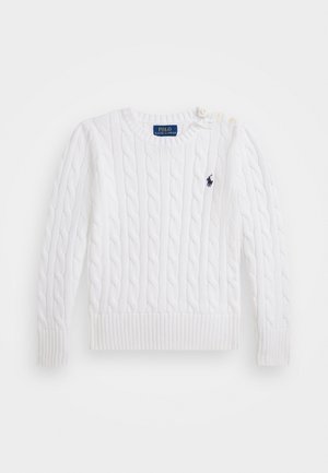 CABLE CN-SWEATER-PULLOVER - Jersey de punto - optic white w/ navy