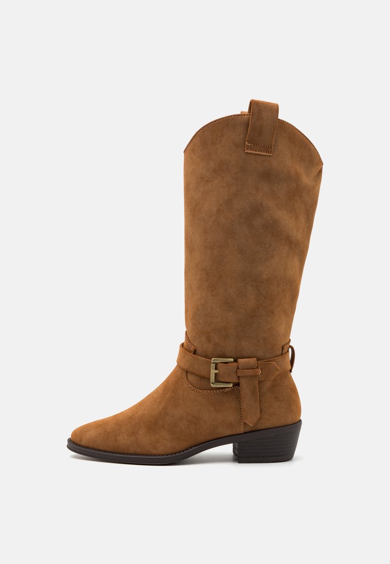 Anna Field Cowboy és motoros csizmák - cognac