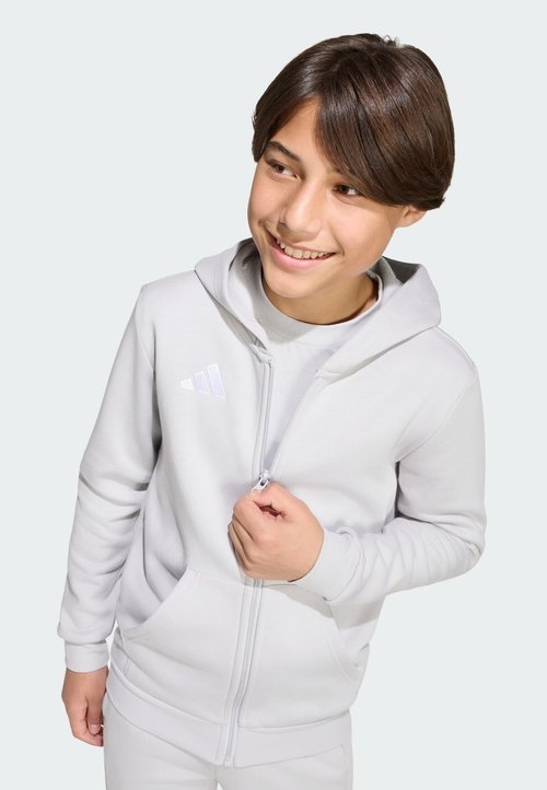 adidas PERFORMANCE ENTRADA26 FULL ZIP HOODIE KIDS UNISEX - Sudadera con cremallera - team light grey/white — photo 4