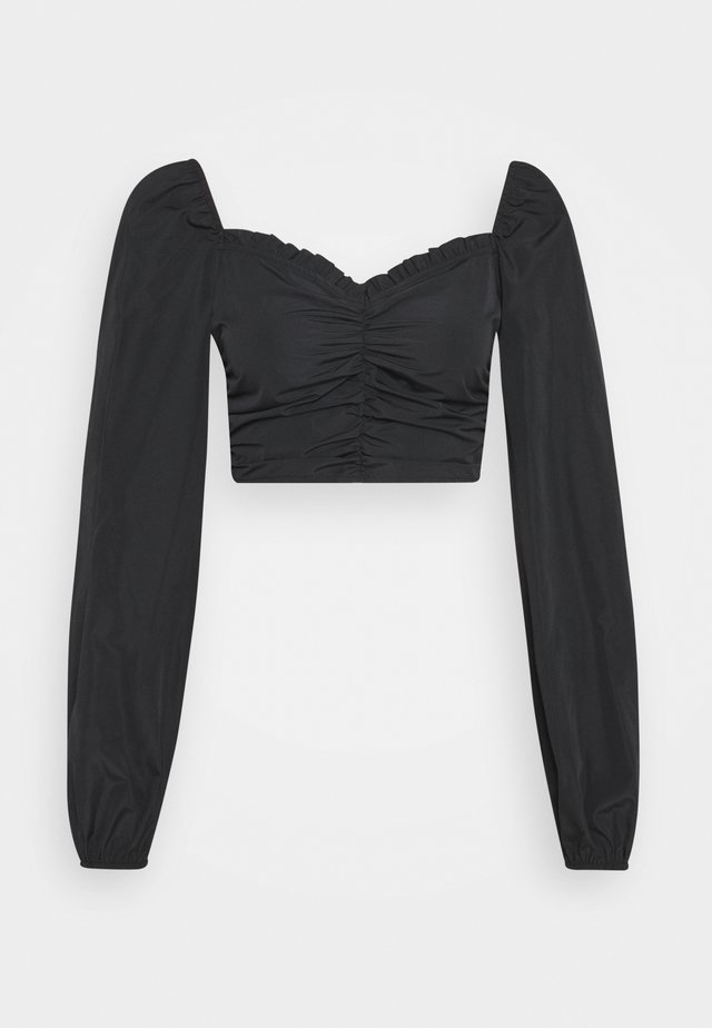 RUCHED MILKMAID - Blouse - black