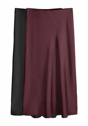 REGULAR FIT - 2 PACK  MIDI - Trapecinis sijonas - black/burgundy red