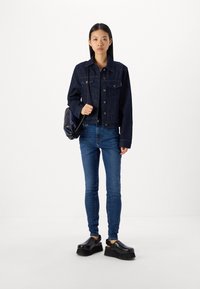 KARL LAGERFELD IKON RHINESTONE DENIM - Džínová bunda - blue denim