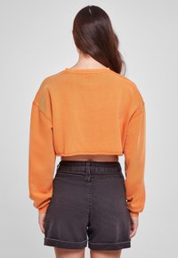 Urban Classics CROPPED FLOWER EMBROIDERY TERRY CREW - Sudadera - vintageorange
