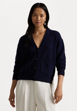 WOOL BLEND V NECK CARDIGAN - Kofta - hunter navy