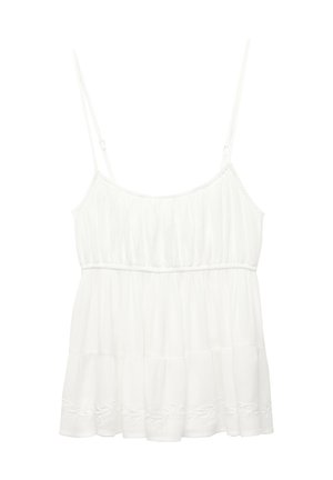 PULL&BEAR RUFFLED - STRAPPY  - Top - white