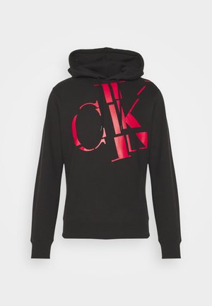 Calvin Klein Jeans SCATTERED LOGO HOODIE - Felpa - black