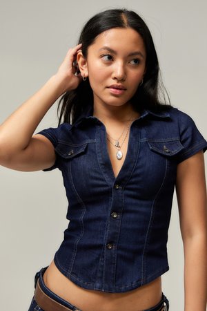 BDG Urban Outfitters POLLY - Chemisier - blue