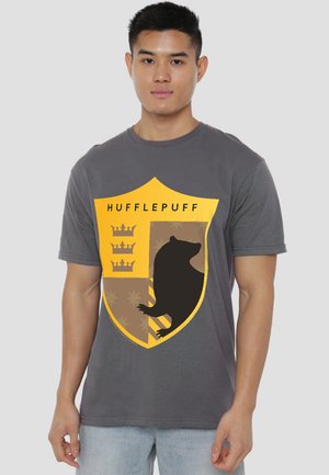 Cotton Soul, HARRY POTTER HUFFLEPUFF FOUR SQUARE SHIELD CREST - Print T-shirt - anthracite