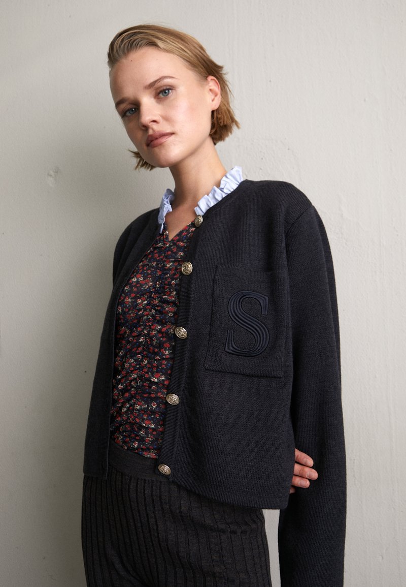 sandro CARDIGAN - Cardigan - charcoal grey