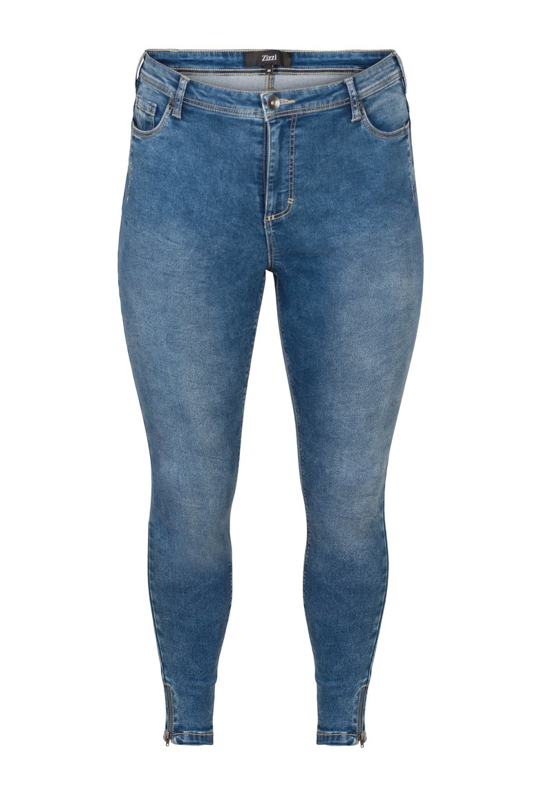 Zizzi Amy Jeans Femme Grandes Tailles - Pantalon Slim Stretch Taille Haute Ultra Confortable - Blanc 417