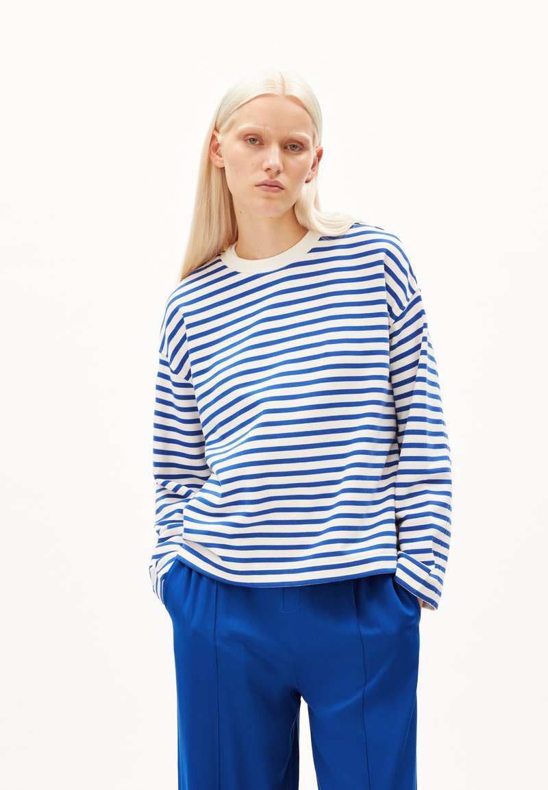 ARMEDANGELS FRANKA STRIPE - Langarmshirt - dynamo blue undyed