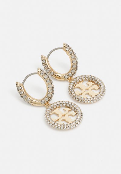 Tory Burch MILLER PAVE HUGGIE HOOP EARRING - Náušnice - tory gold-coloured/crystal