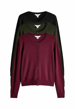 REGULAR FIT 3PACK - Cardigan - black red khaki green