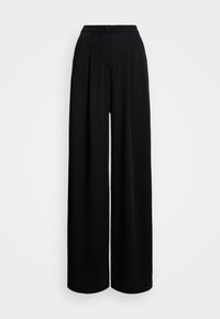 STRAIGHT MATTE JERSEY FULL PLEATED - Broek - black