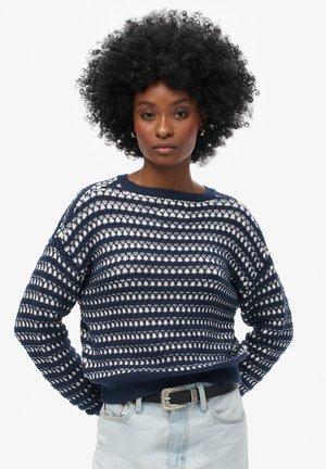 STRIPE CREW - Striktrøje - deep navy stripe