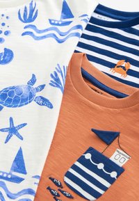 Next SHORT SLEEVE CHARACTER 3 PACK STANDARD - Triko s potiskem - orange navy