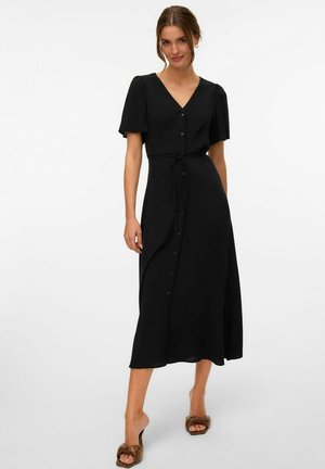 Vero Moda KLEID VMALBA MIDIKLEID - Skjortekjole - black