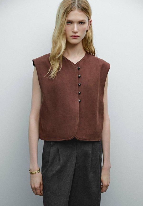 WITH BUTTONS - Weste - bordeaux