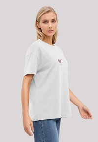 F4NT4STIC PIXEL HERZ BESTICKT - Print T-shirt - weiß