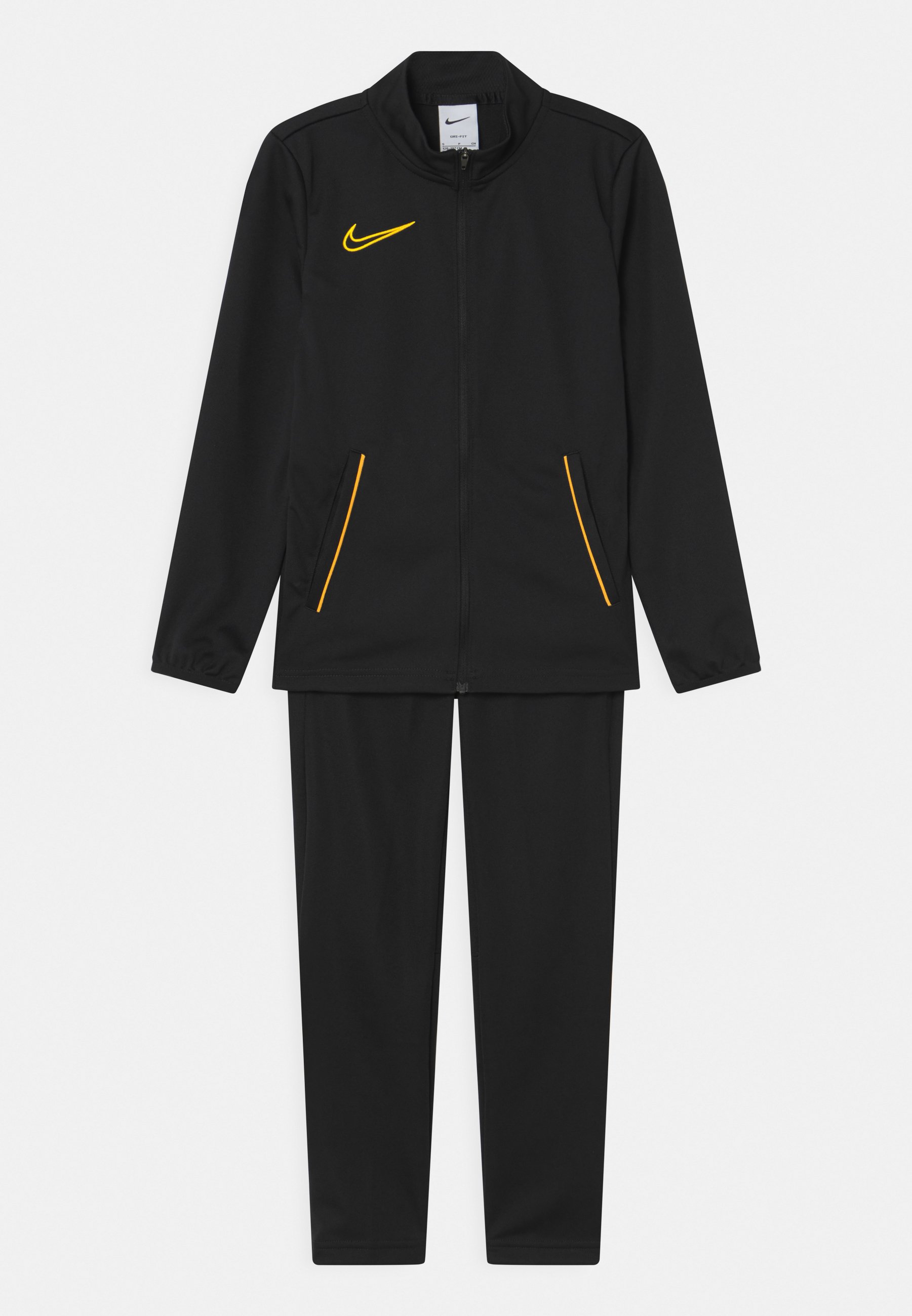 nike tracksuit black and orange
