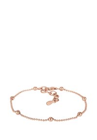 Roséguldf�ärgad armband med en pärlängd av kedja med sfäriska detaljer och ett lås. Slät yta och en delikat design med mellanliggande pärlor.