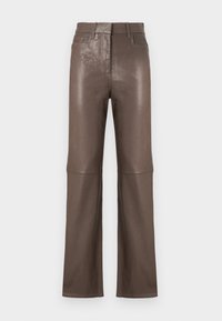 HIGH WAIST PANTS - Δερμάτινο παντελόνι - iron