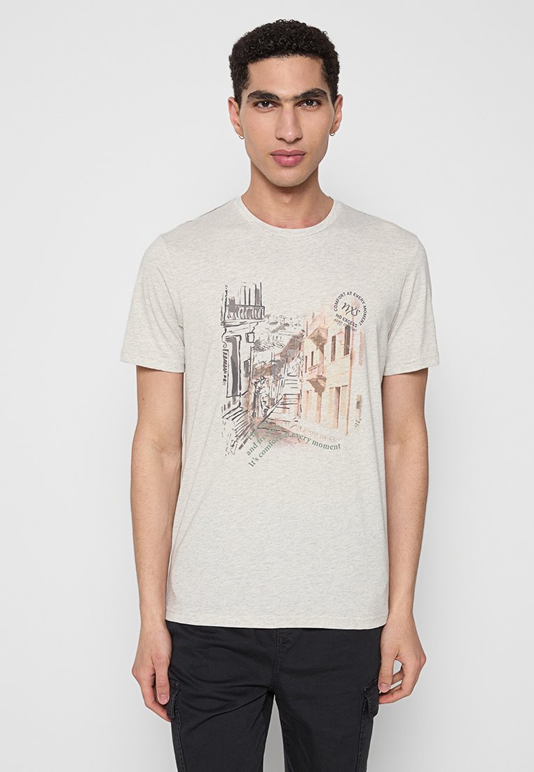 NO EXCESS T-shirt print lichtgrijs