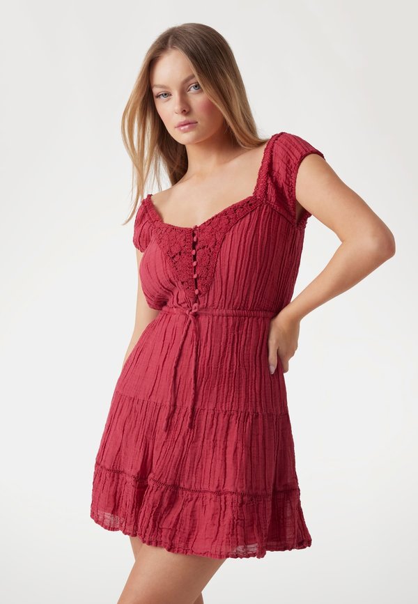 GAZE A-LINIE - Blusenkleid - rot