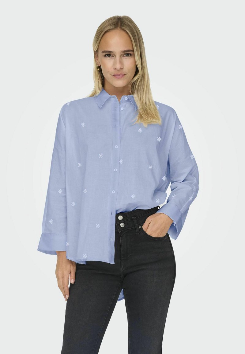 ONLY - ONLNEW LINA GRACE EMB - Button-down blouse - brunnera blue, Enlarge