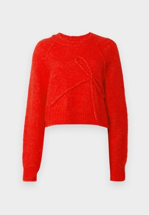 American Eagle CROPPED CREW BOW NOVELTY - Camisola - cherry