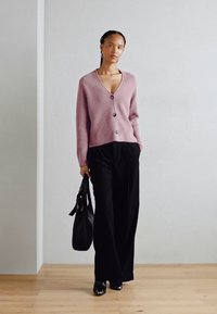 Marc O'Polo CARDIGAN LONGSLEEVE V NECK - Adīta jaka - dark mauve