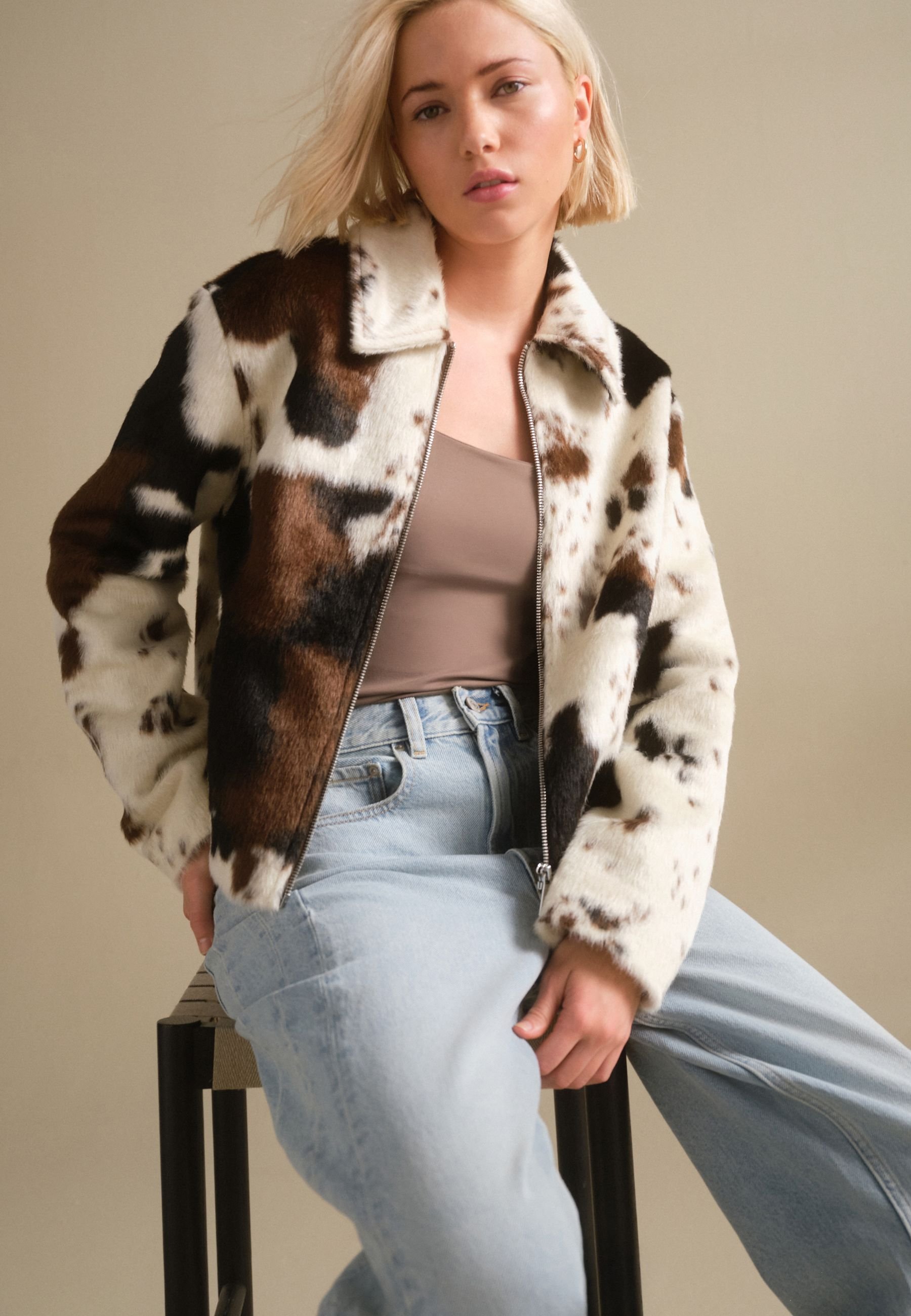 Next Light jacket - cow print/brown - Zalando