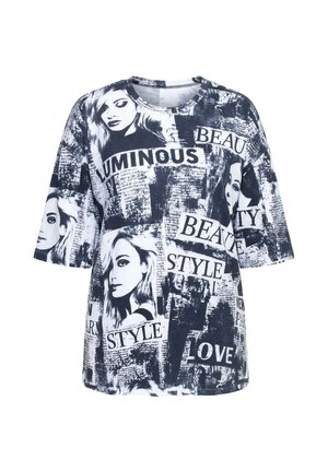 MIAMODA, T-SHIRT, OVERSIZE FIT, FRAUEN-MUSTER, 3/4-ÄRMEL - T-shirt print - snow white