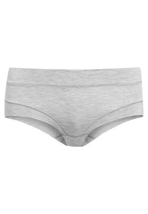 Grijze katoenen hipsteronderbroek met een gladde textuur, brede tailleband en zonder zichtbare naden. Ontworpen voor comfort en bedekking.