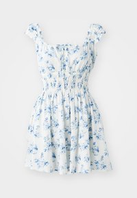 SMOCKED TIE MINI - Day dress - blue