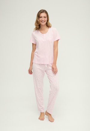 LOHE, PIJAMA LARGO DE MUJER ESTAMPADO FLORECITAS SET - Conjunto de pijama - rosa claro