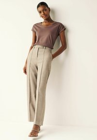 Next V-NECK RICH CAP SLEEVE - REGULAR FIT - T-shirts basic - neutral