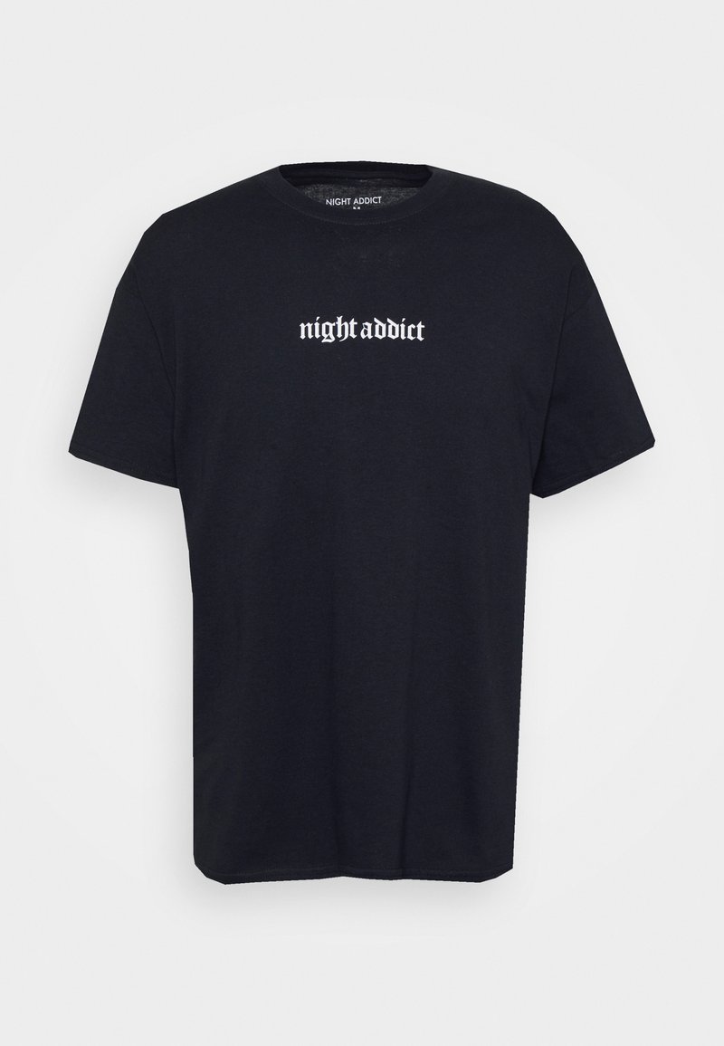 Night Addict T-shirt print zwart