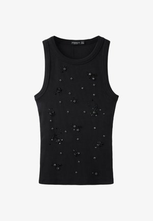 Stradivarius, JEWELLED RACERBACK TOP - Débardeur - black