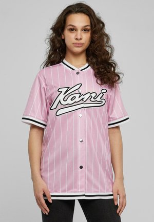 KK VARSITY PINSTRIPE BASEBALL - Camicia - pink white