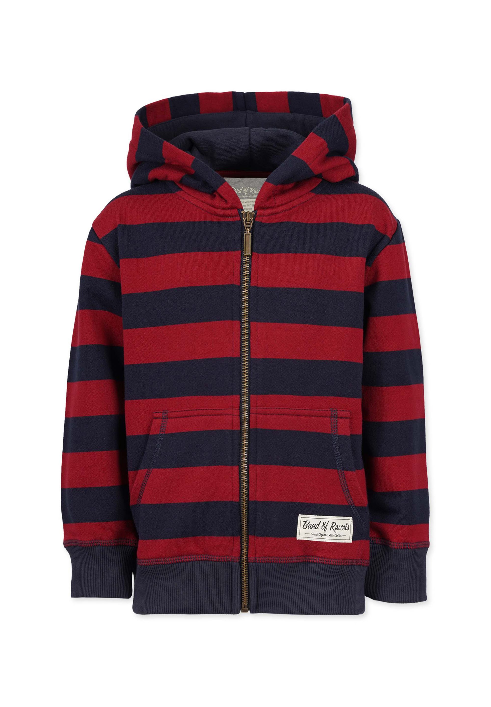 Band of Rascals STRIPED - Zip-up sweatshirt - navy/red/red - Zalando