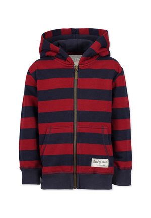 STRIPED - Zip-up sweatshirt - navy/red
