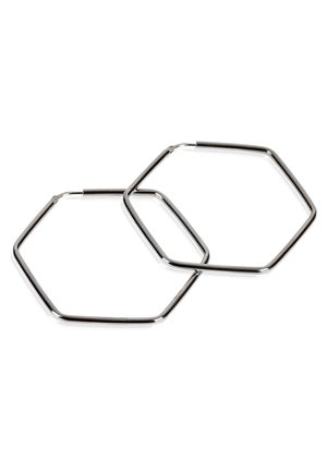 HEXAGON CREOLEN 50MM SECHSECK - Ohrringe - schwarz