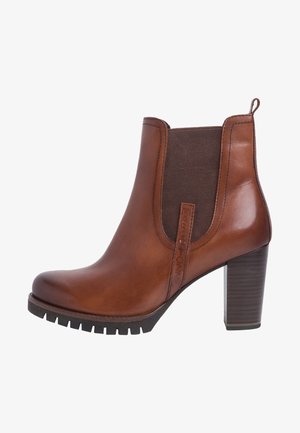 Stivaletti con tacco - cognac